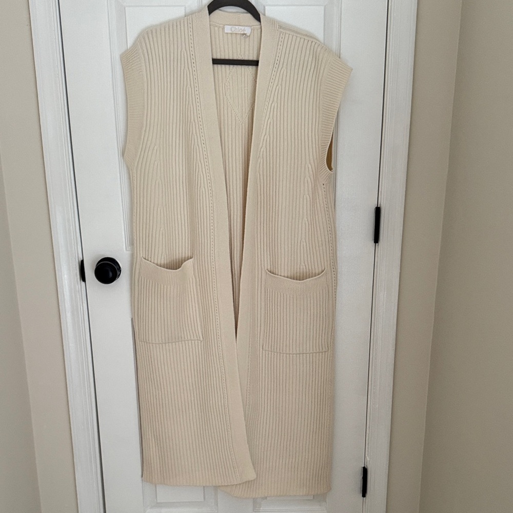 Stunning CHLOE Virgin wool and cashmere Sleeveless Knit Cardigan